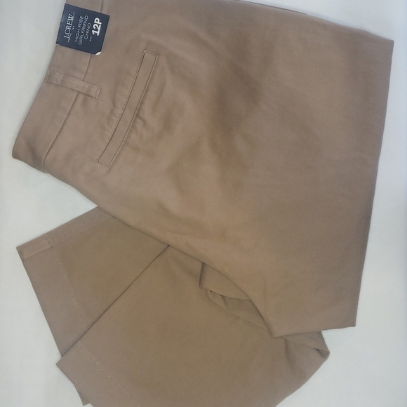 NWT J. CREW Girlfriend Chino High Rise Khakhi Ankle Cropped - Picture 3 of 9